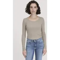 hessnatur hessnatur Softrib Longsleeve Fitted aus Bio-Baumwolle und TENCEL Modal, Taupe, – Produktbild 1 von 1