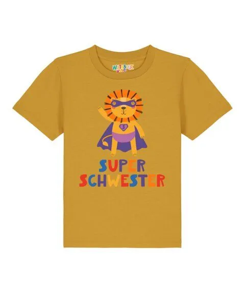 watabout.kids watabout.kids T-Shirt Kinder Löwe Superschwester, Ochre, – Produktbild 1 von 2