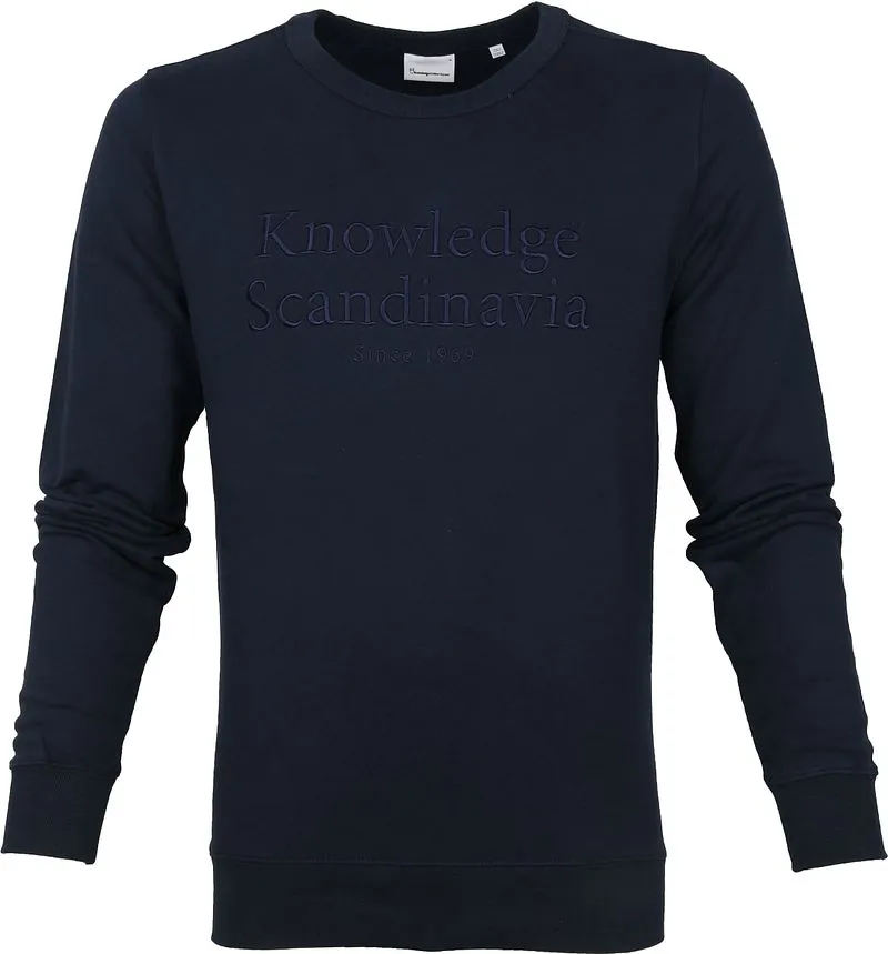 KnowledgeCotton Apparel KnowledgeCotton Apparel Pullover Elm Navy - Größe S, Blau, – Produktbild 2 von 3