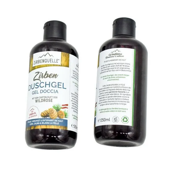 4betterdays 4betterdays 2er-Set Zirben-Duschgel 2x 250ml mit echtem Zirbenöl und Wildrosen-Duft – Produktbild 3 von 3