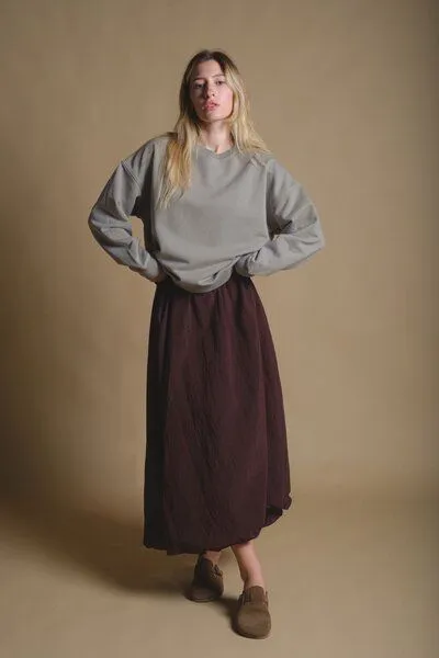 Trendsplant Trendsplant Women's Essential Garment Heavyweight Oversized Sweatshirt Dried Sage, Grau, – Produktbild 3 von 4