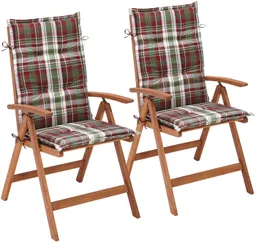 Merxx Merxx Gartenstuhl Borkum (Set, 2 St), Eukalyptus, verstellbar, braun, inkl. Auflage – Produktbild 1 von 1
