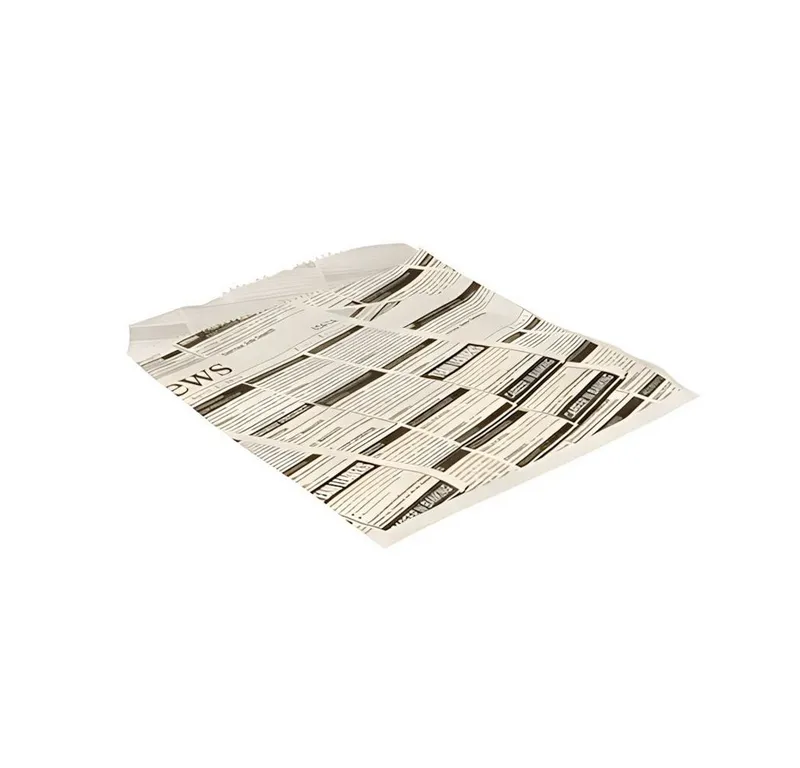 PAPSTAR PAPSTAR Einweggeschirr-Set 300 x Hamburger-Tüten Pergament-Ersatz 16 x 18 cm Newsprint fettdicht, Pergamentersatzpapier, Weiß, – Produktbild 1 von 2