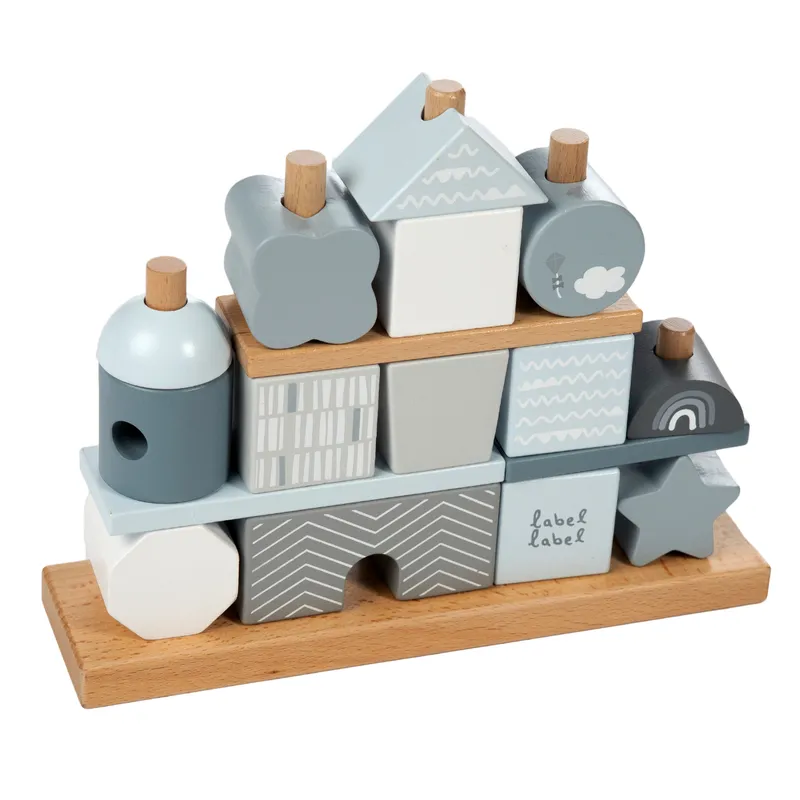 Label Label Stapelbares Holzblockhaus - Azzurro, Azzurro, – Produktbild 1 von 1