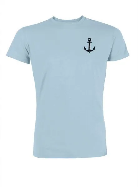 Human Family Human Family Bio Herren T-Shirt "Captain-little Anchor" in hellblau mit Anker Print – Produktbild 2 von 2
