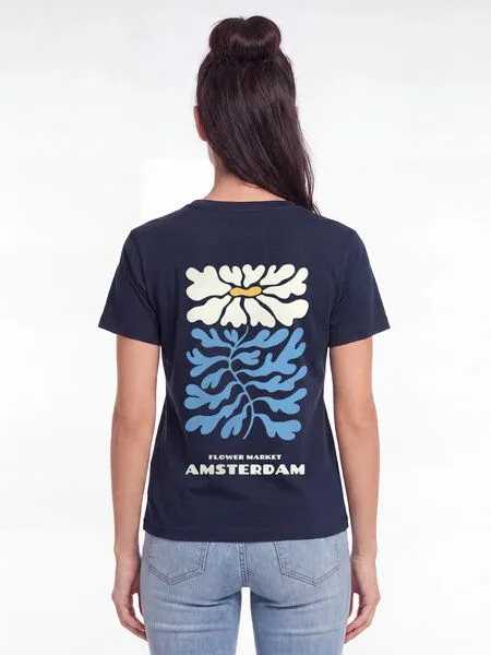 watapparel watapparel T-Shirt Frauen Amsterdam Flora, French navy, – Produktbild 2 von 2