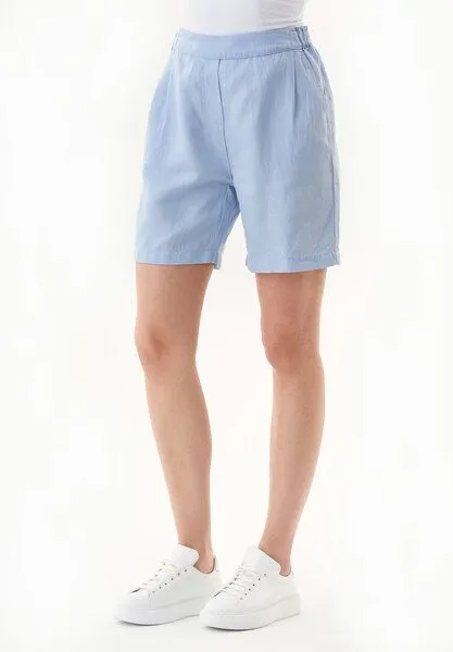 ORGANICATION ORGANICATION Shorts aus TENCEL Lyocell und Leinen, Blau(blue indigo), – Produktbild 3 von 4