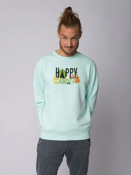 watapparel watapparel Sweatshirt Unisex Happy Camper, Caribbean blue, – Produktbild 2 von 4