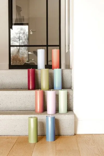 Originalhome Originalhome Geruchsneutrale Stumpenkerze – vegan & fair., Grün, – Produktbild 2 von 4