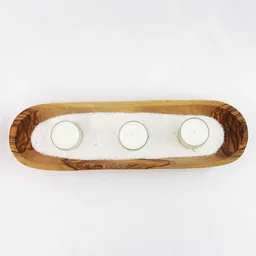 Mitienda Shop Mitienda Shop 3er Teelichthalter aus Holz Wellness mit Sand – Produktbild 1 von 1