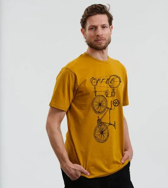 Gary Mash GARY MASH T-Shirt Freecycle#2 aus Biobaumwolle, Gelb, – Produktbild 3 von 4