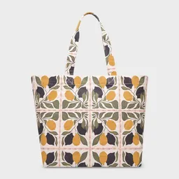 Dedicated DEDICATED Sundre Lemon Tiles Shopper - Oat White – Produktbild 1 von 1