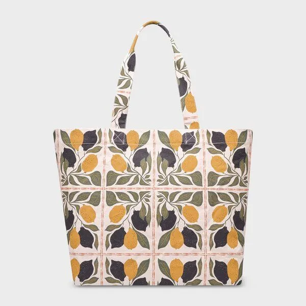 Dedicated Dedicated Sundre Lemon Tiles Shopper, Oat white, – Produktbild 1 von 2
