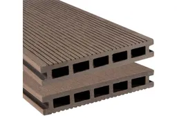 woodstore24 BPC Hohlkammerdiele WoodoElba,  22 x 140 mm, 4 m lang, dunkelbraun, geriffelt / glatt, beidseitig begehbar – Produktbild 1 von 1