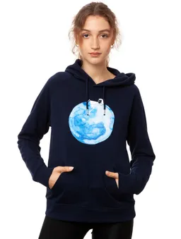 FellHerz FellHerz Damen Hoodie Moon Girl navy, Bio Fair und Vegan – Produktbild 1 von 1