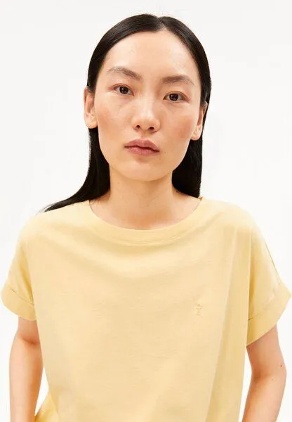 ARMEDANGELS ARMEDANGELS IDAARA Damen T-Shirt aus Bio-Baumwolle, Golden hay, – Produktbild 3 von 4