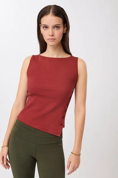 mandala Mandala Side Button Top, Siena (rot), – Produktbild 1 von 4