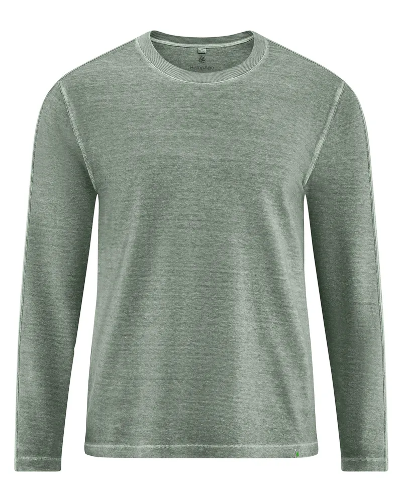 HempAge HempAge Herren vegan Langarmshirt Herren Thymian Grün, Grün, – Produktbild 1 von 2