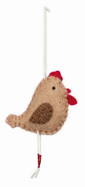 El Puente El Puente Deko-Anhänger "Piepmatz" | Fair Trade & Handmade aus Nepal, Braun,rot, – Produktbild 1 von 1