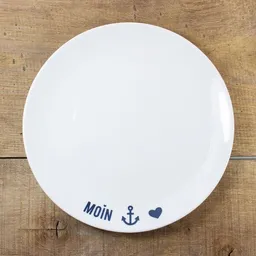 Bow & Hummingbird Bow & Hummingbird Porzellanteller Moin-Anker-Herz – Produktbild 1 von 1