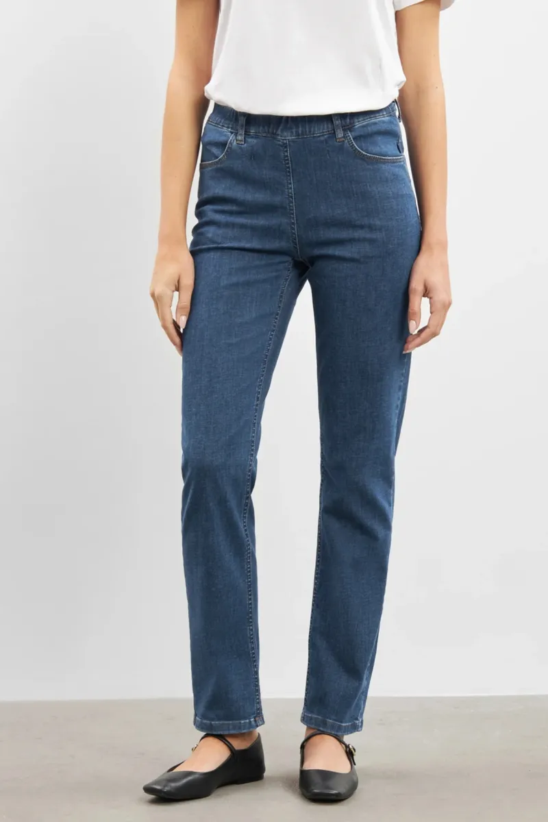 LAURIE LAURIE Damen vegan Jeans Kelly Regular Sl Blau Denim, Dunkelblau, – Produktbild 2 von 2