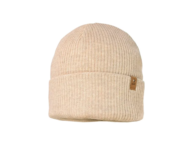 Maximo Baby und Kinder Beanie mit Umschlag Bio-Baumwolle Strick beige-meliert Gr. 55, Braun, – Produktbild 2 von 2