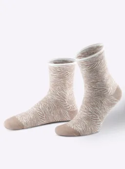 wäschepur Damen-Socken camel-gemustert – Produktbild 1 von 1