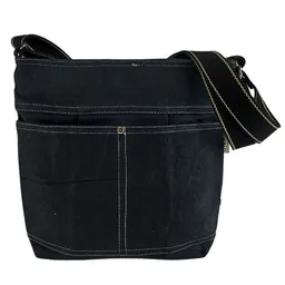 Domelo Domelo gewachste Canvas Umhängetasche. Damen wasserabweisende schwarze Hobo Tasche – Produktbild 1 von 1