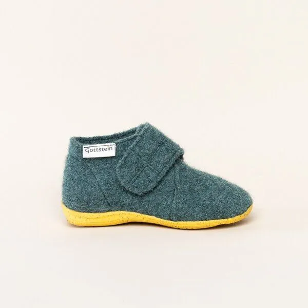 Gottstein Gottstein Kinder-Hausschuh Alpine Racer RU für Jungen & Mädchen aus 100% Schurwolle, Dunkel-grün, – Produktbild 3 von 4