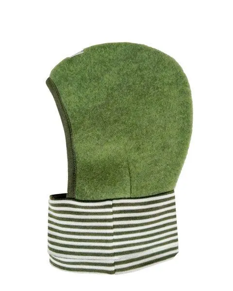 Pickapooh Pickapooh Schlupfmütze Schlüfli Wollfleece-Mütze mit Wolle-Seide-Halsschutz, Moos, – Produktbild 1 von 3