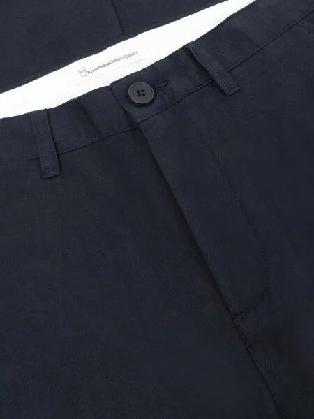KnowledgeCotton Apparel KnowledgeCotton Apparel Chino Hose CHUCK Flannel aus Bio-Baumwolle, Blau (night sky), – Produktbild 4 von 4
