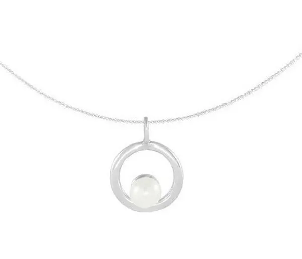 pakilia pakilia Silber Kette Schaukelnde Perle Fair-Trade und handmade – Produktbild 2 von 3