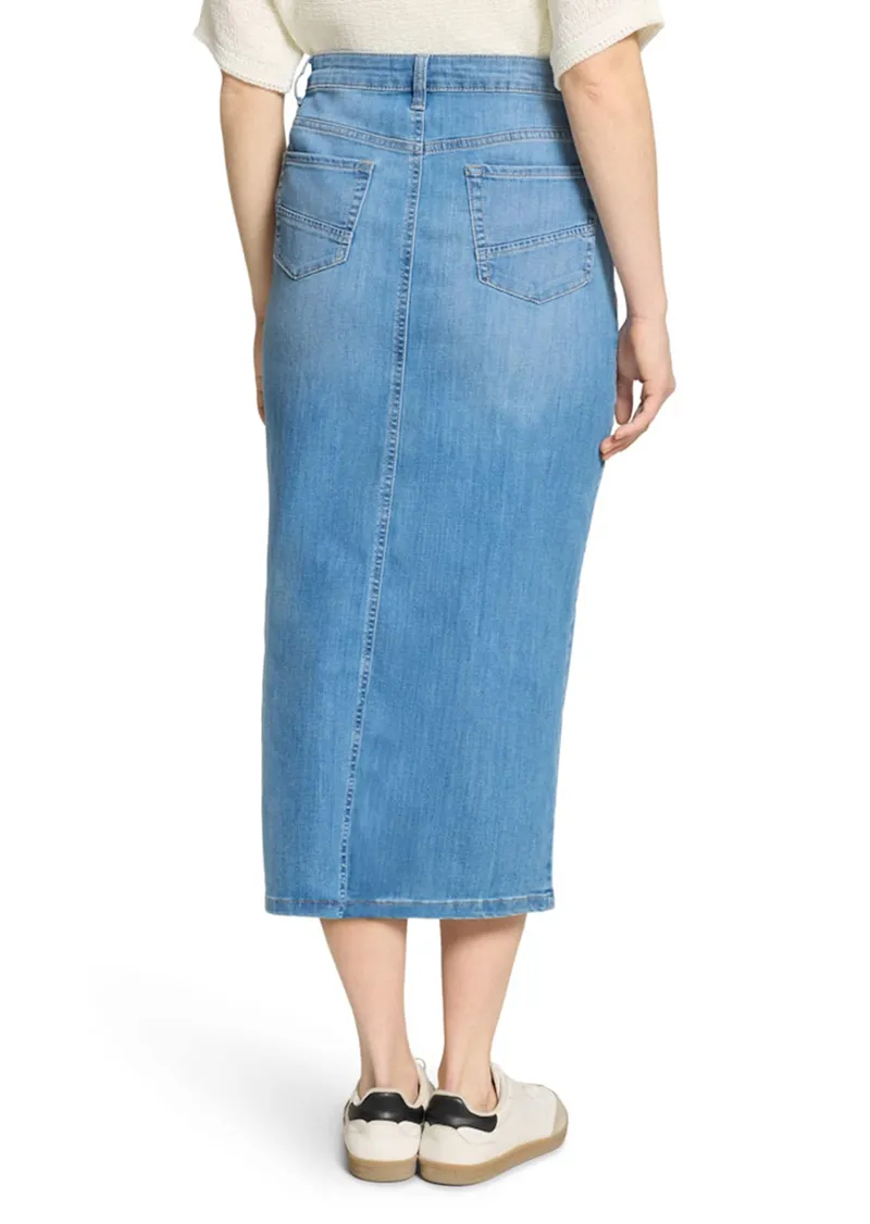 Betty Barclay Jeansrock mit Glitzersteinen und Schlitz - blau - Gr. 46 von Goldner Fashion, Blau, – Produktbild 3 von 3