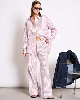 JAN N JUNE JAN 'N JUNE Damen vegan Hose Cetos Light Orchid Gestreift – Produktbild 1 von 1