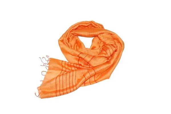 Schönes aus Indochina Schönes aus Indochina Sommerschals aus Viskose und Seide, Orange, – Produktbild 2 von 2