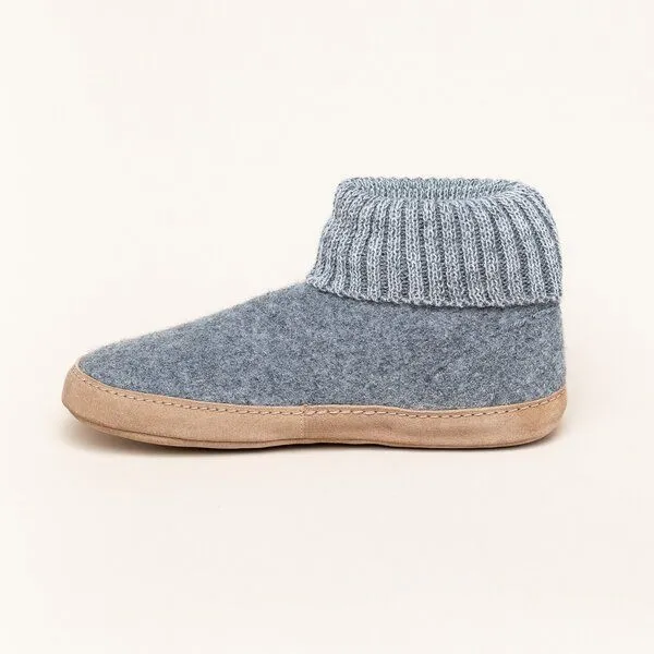 Gottstein Gottstein Hüttenschuh Dakota - Hoher Filzhausschuh für Damen & Herren aus 100% Schurwolle mit extra bequemer Ledersohle & elastischem Strickbund, Grau, – Produktbild 4 von 4