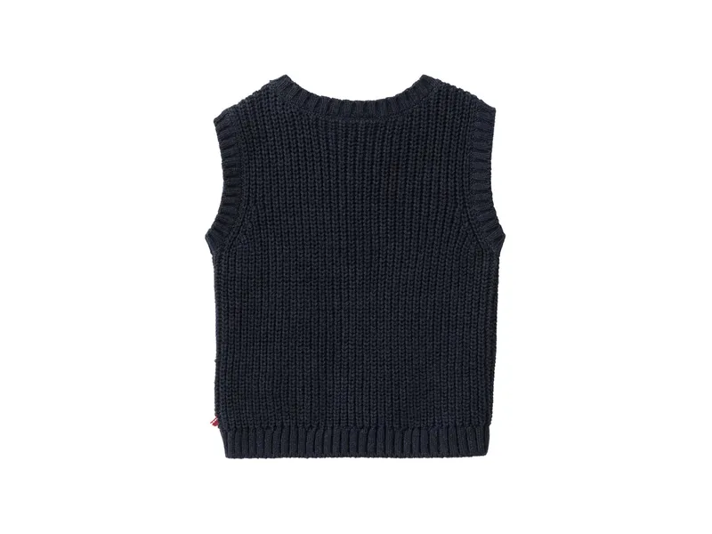 People Wear Organic People Wear Organic Strick-Pullunder dunkelblau mélange 62/68, Blau, – Produktbild 2 von 2