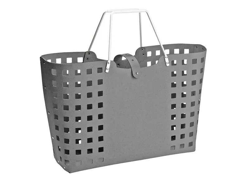 Memo Einkaufskorb 'Square' aus Recyclingleder anthrazit – Produktbild 1 von 1