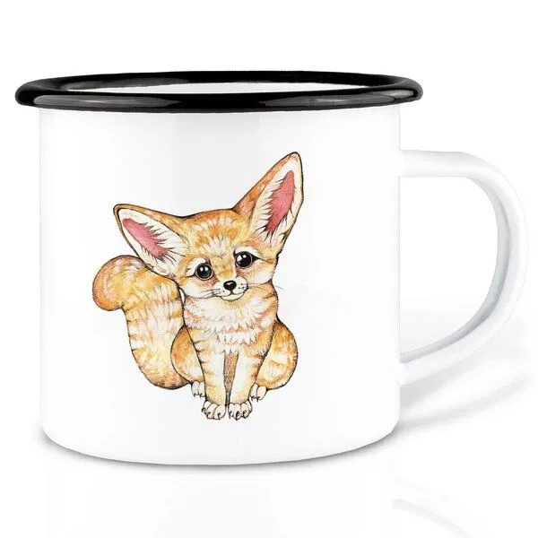 LIGARTI Emaille Tasse – Wüstenfuchs – LIGARTI Tiermanufaktur – Produktbild 1 von 4