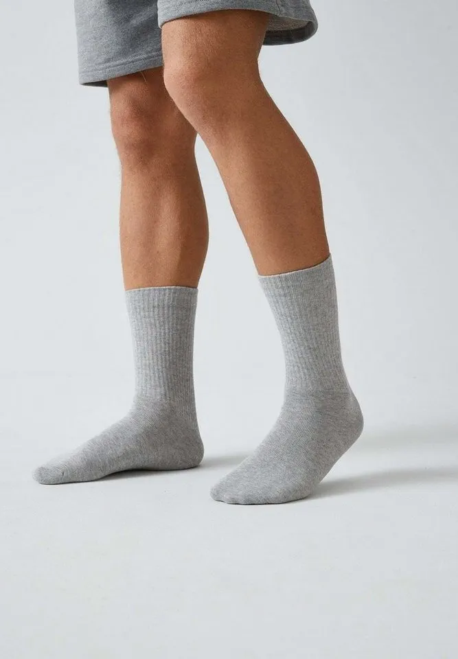 SNOCKS Tennissocken Cleane Sportsocken (4-Paar) aus Bio-Baumwolle, stylish für jedes Outfit, Grau, – Produktbild 3 von 5
