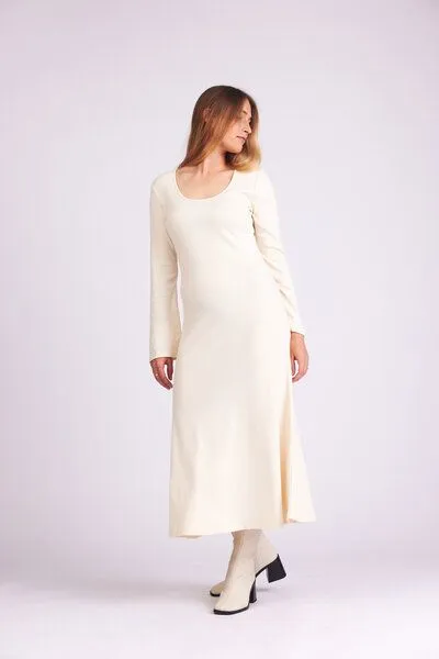 Baìge the Label Baìge the Label Birdie - Langes Kleid mit ausgestellten Ärmeln, Natur, – Produktbild 1 von 4