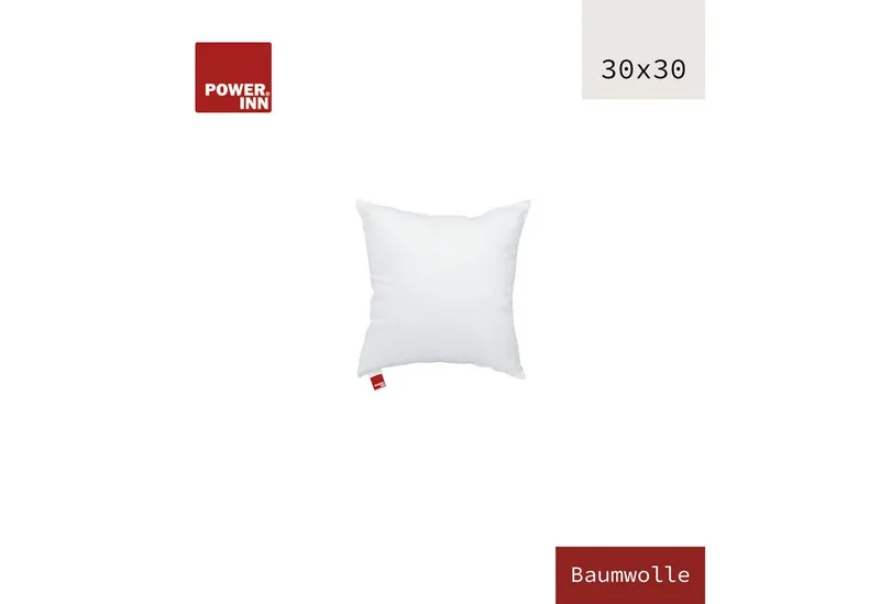 POWER INN Kissenfüllung POWER INN Innenkissen Baumwolle, 30 x 30 cm, Kisseninlett, Waschbar, Weiß, – Produktbild 1 von 5