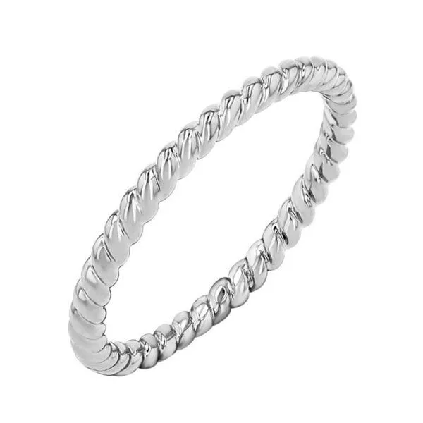 Eppi Eppi Silberner geflochtener Ring Twisty, Weiss, – Produktbild 1 von 4