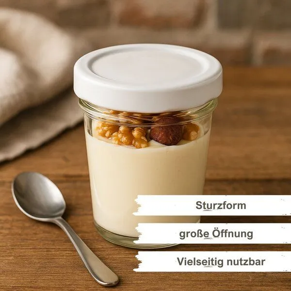 mikken mikken 20 kleine Dessertgläser 65ml – Einmachgläser mit Schraubdeckel, Weiss, – Produktbild 2 von 3