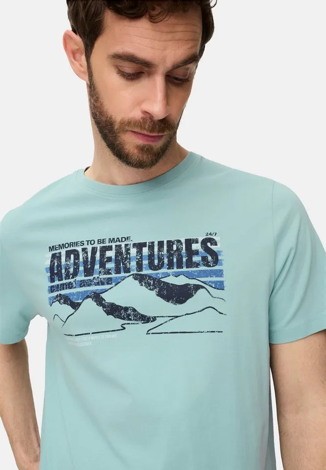 camel active camel active Print-Shirt mit Print Kurzarm, Blau|grün, – Produktbild 5 von 5