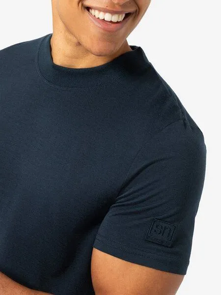 Super.Natural Super.Natural T-Shirt Casual Rib Bio J Tee für Herren, Merino, Blueberry, – Produktbild 2 von 4