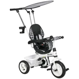 HOMCOM HOMCOM 6-in-1 Dreirad mit Schubstange, Kinderdreirad mit Sonnendach, Korb – Produktbild 1 von 1