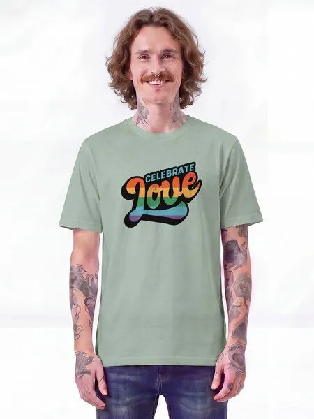 watapparel watapparel T-Shirt Unisex Celebrate Love, Aloe, – Produktbild 2 von 2