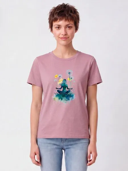 watapparel watapparel T-Shirt Frauen Yoga & Meditation, Lilac dream, – Produktbild 2 von 2