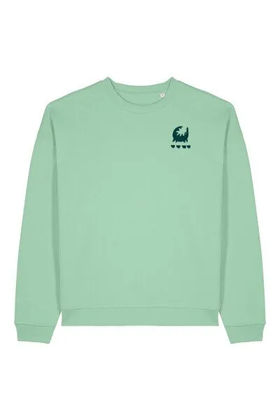 Kultgut Kultgut ProPlanet - Artdesign - Biofair Sweatpullover / an ordinary crocodile, Grün, – Produktbild 4 von 4
